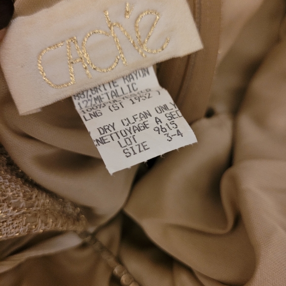 Knit Metallic Gold Gown w/ Matching Scarf - Picture 7 of 8